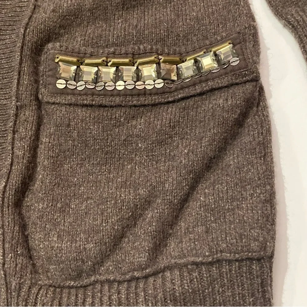 Abercrombie and Fitch Dark Brown Wool/Rabbit Hair Blend Cardigan Women's Size S
